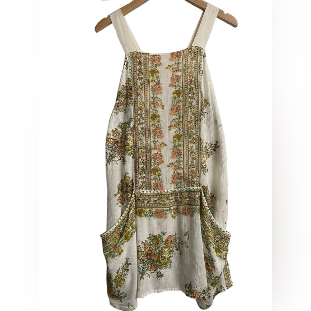 FREE PEOPLE Paradise Cottage Core Floral Strap Tunic Dress